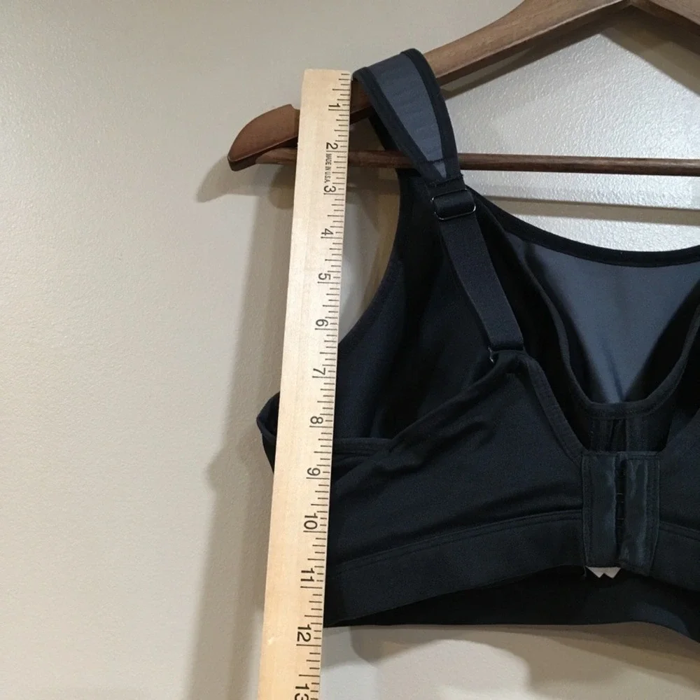 Brooks Maia High Impact Underwire Sports Bra 34E 34DD Black Gray Adjustable Run